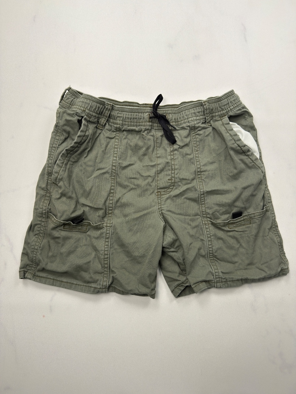 Wrangler Olive Green Casual Shorts with Elastic Waist and Pockets - Boys XXL